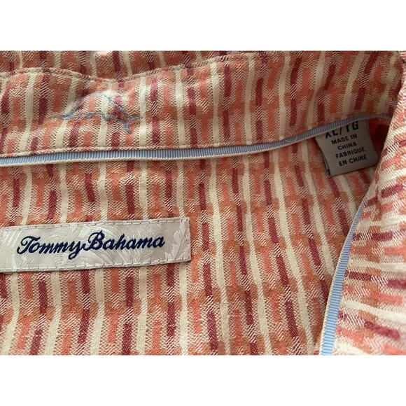 TOMMY BAHAMA Geovanni Geo Pink 100% Silk Camp Shirt sz XL - Picture 8 of 10